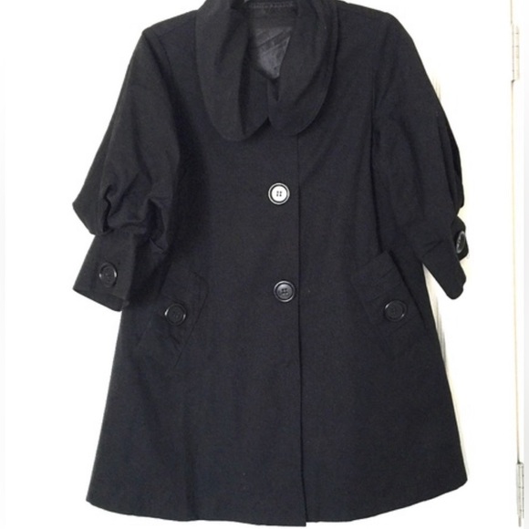 Anthropologie Peter Pan Balloon Sleeve trench Jacket Size Small - Picture 6 of 9